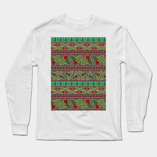 Holly Berries Pattern Long Sleeve T-Shirt